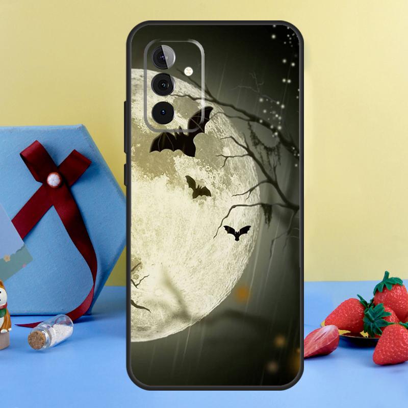 Чехол с летучими мышами и полной луной в готическом стиле для Samsung Galaxy A36 A56 A26 A16 A06 A13 A33 A53 A15 A35 A55 A34 A54 A12 A32 A52 A17