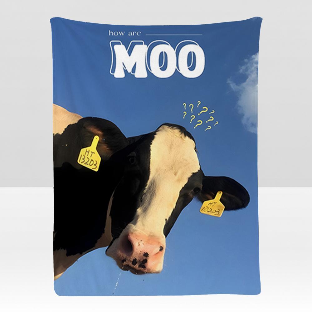 Animal CCow Throw Soft Flannel Blanket for Bed Bedroom Sofa Picnic Throw Skinfriendly Breathable Gift Cover