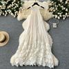 Women Fashion Embroidery Flower Lace Hollow Out Summer Dress Casual Sleeveless Loose Holiday Beach Dresses