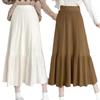High Waisted Knitted Midi Skirt for Women Autumn and Winter New Korean Version Casual A-line Skirt