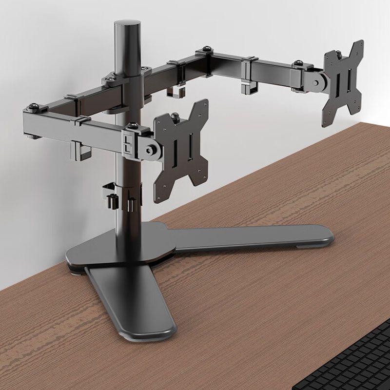 Dual Screen Rotating Monitor Stand for 14-27 Inch Displays with Adjustable Arm and Lifting Telescopic Feature