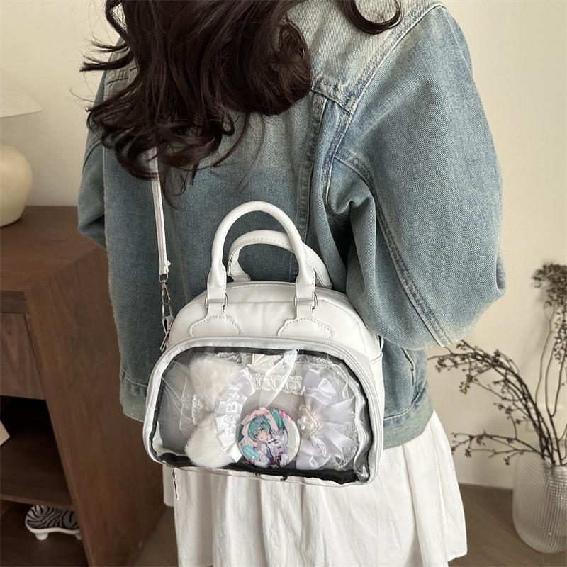 2025 Новая прозрачная сумка Joker, большая вместимость, водонепроницаемая, повседневная сумка через плечо, японская милая двухмерная сумка-мессенджер