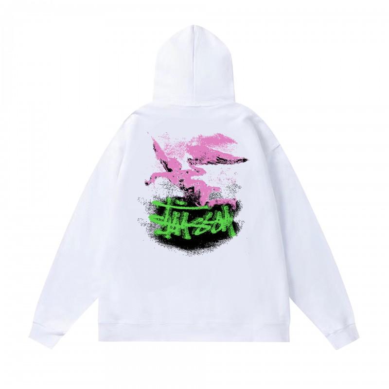 Худи Stu Streetwear Зимняя теплая хлопковая толстовка на флисе с принтом букв Свободный крой Мужская