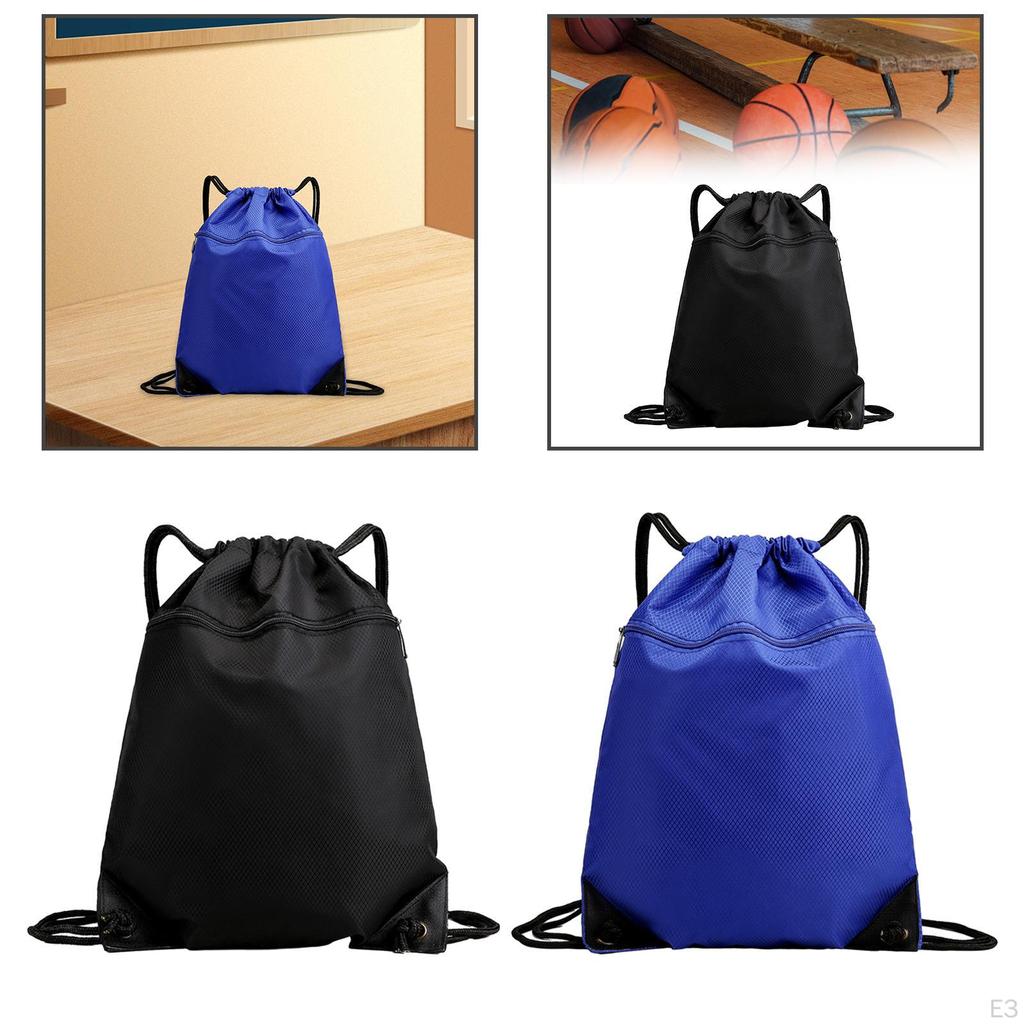 Drawstring Backpack Draw String Bag Tear Resistant Foldable Rucksack for Men Women Basketball Soccer