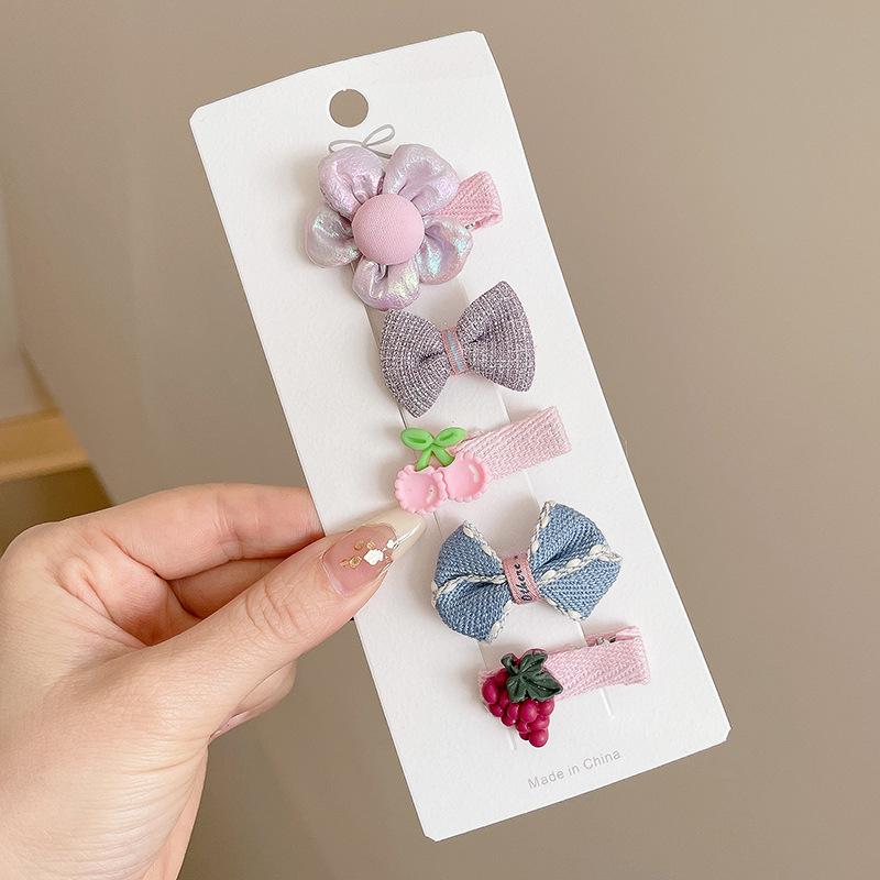 Retro Cute Baby Hair Clips – Gentle Fabric Flower Headwear for Girls