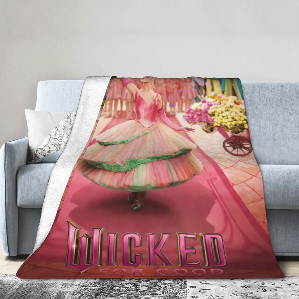 Wicked Elphaba Soft Plush Throw Blanket for Kids and Adults Flannel Couch Bed Sofa Cover with Graphic Design