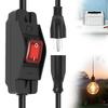 Водонепроницаемый inline-переключатель для шнура IP65 15A 125V с функцией вкл/выкл и светодиодным индикатором, совместимый с электроприборами