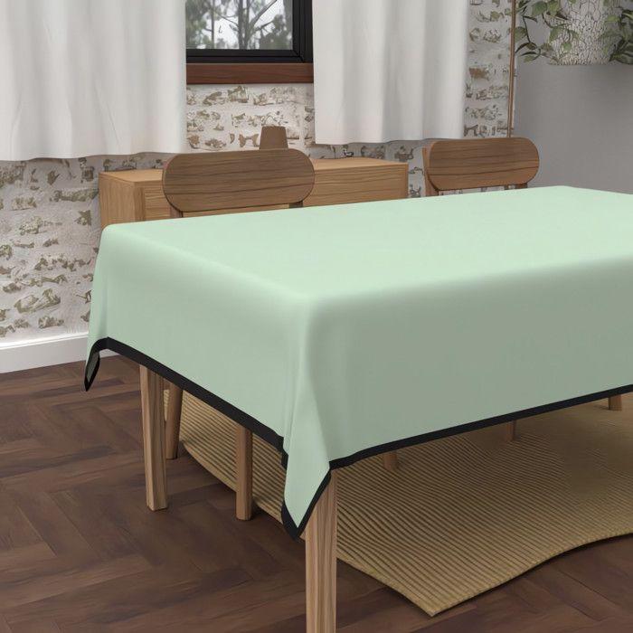 Rectangular Stain-resistant Tablecloth In Washed Microfibre 160x270 Cm BOHEME Water Green, by Soleil d'Ocre