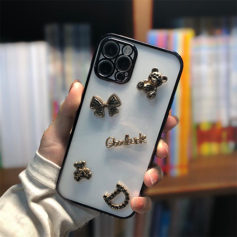 Прозрачный силиконовый чехол с мультяшным медведем для Transsion Infinix Zero30 и TECNO A70 — защитный чехол для мобильного телефона от падений с гальваническим покрытием.