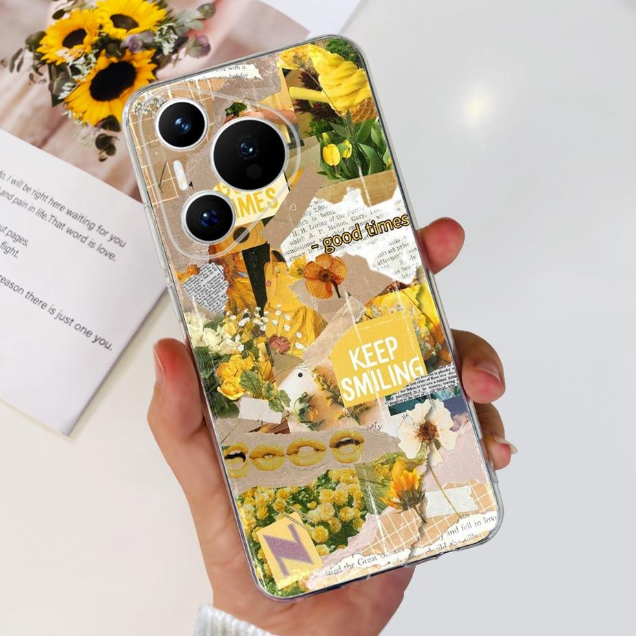 Чехол для Huawei Pura 70 Милый мультяшный расписной чехол Прозрачный силиконовый чехол для телефона Для Huawei Pura 70 Pro Plus Pura70 Pro + Мягкий чехол