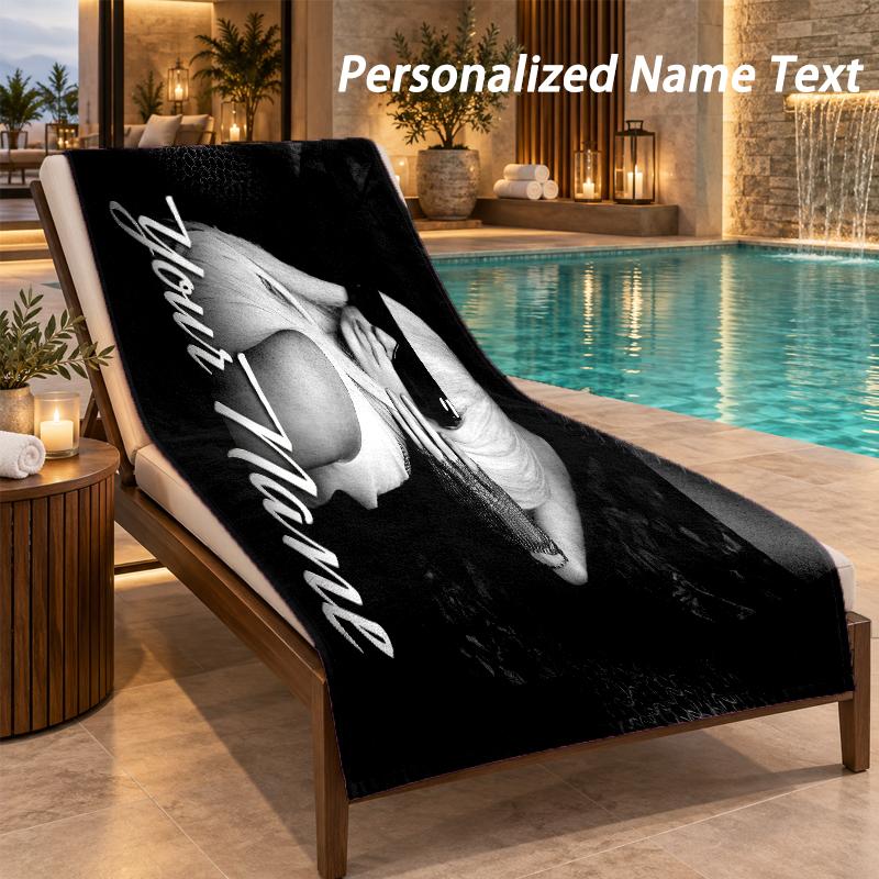 Lady Gaga Custom Name Beach Towel Large Soft Towel for Indoor Bathroom Outdoor Beach