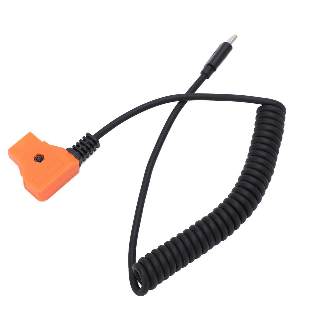 USB C Power Flexible Cable to D Tap Coiled Power Cord for V Mount Battery