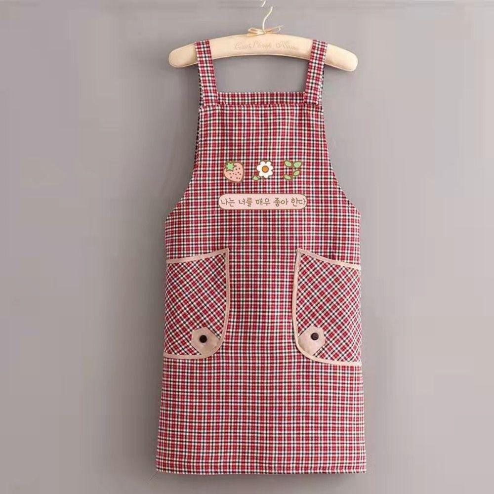 Breathable Kitchen Apron Flower Cooking Smock New Catering Work Clothes for Women Girl