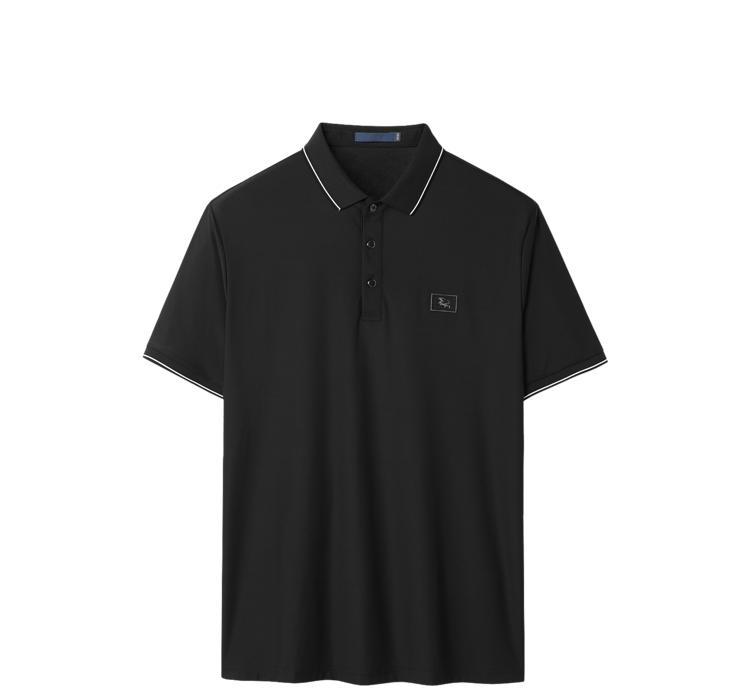 Cool and easy to take care of POLO shirt for spring and summer new style, contrasting color collar, elastic short sleeved men