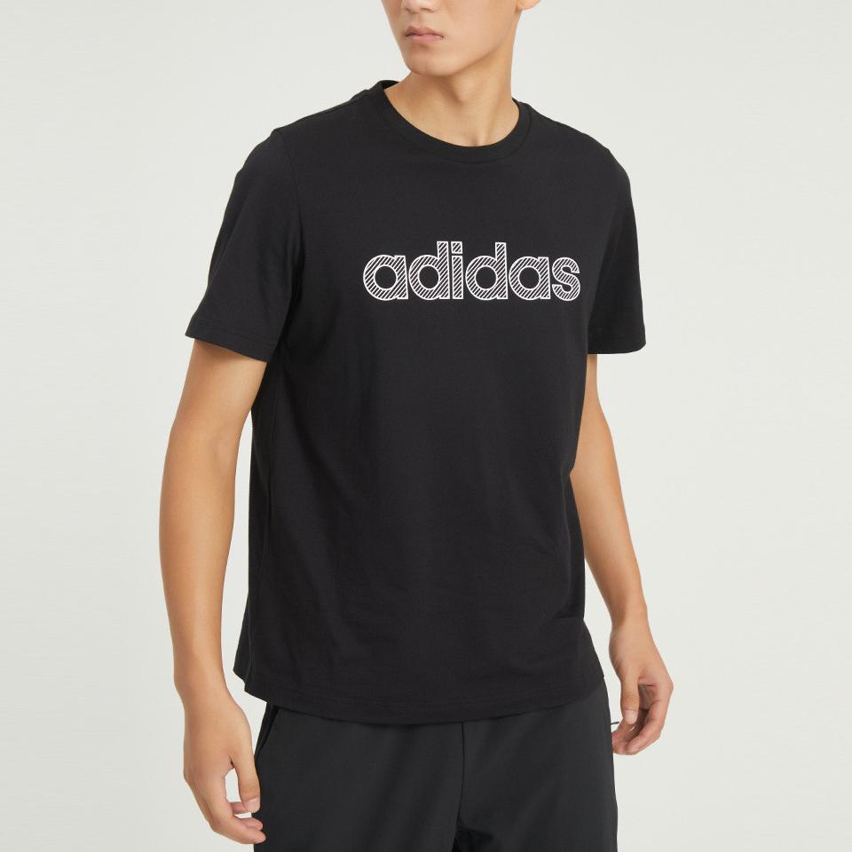 Adidas Neo T Shirts Men's Black Crew Neck Moderate Straight Fit HD7066