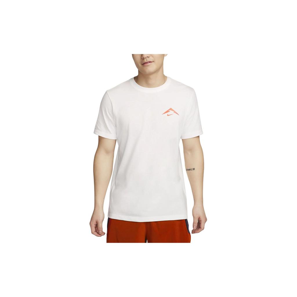 Nike Trail Solid Color Crew Neck Casual Pullover Short Sleeve T-Shirt Men Tops White FQ3911-133