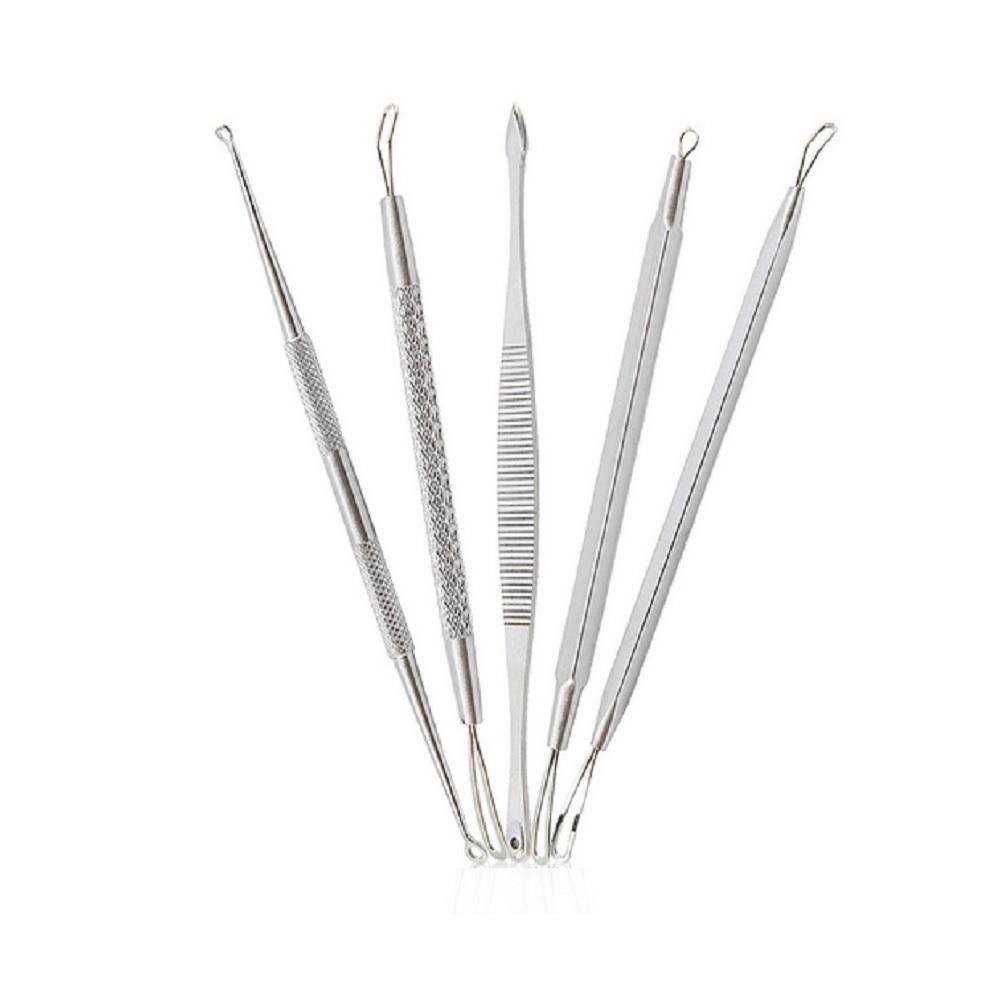 5pcs Pimple Acne Comedone Blackhead Blemish Extractor Remover Tool Kit Stainless