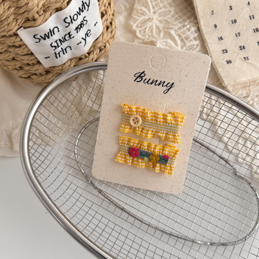 Мультяшные милые заколки для волос с кроликами, тканевые кружевные детские BB-заколки, заколки для волос для маленьких девочек, детские аксессуары для волос, головные уборы, зажимы для волос