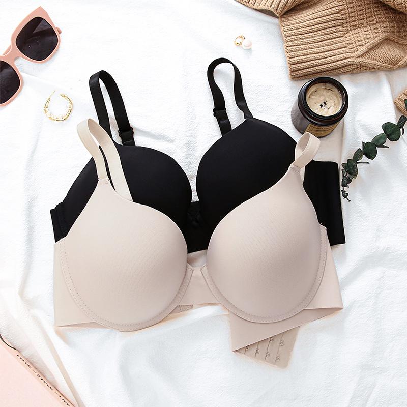 Гладкий сексуальный бюстгальтер больших размеров, женское бесшовное нижнее белье, бюстгальтер с регулируемыми бретелями, светлое цветное нижнее белье, летнее BD