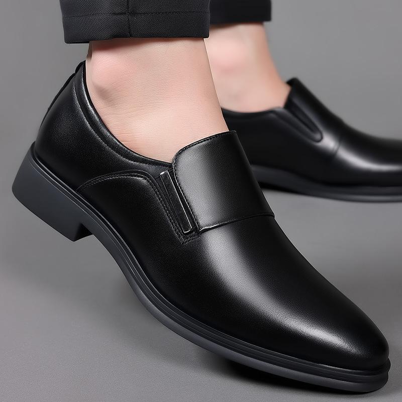 Fashion Fashion Solid Color Leather Men's Loafer Shoes Spring Autumn Designer New Pointed Man Dress Shoes Soft Male Business Shoes