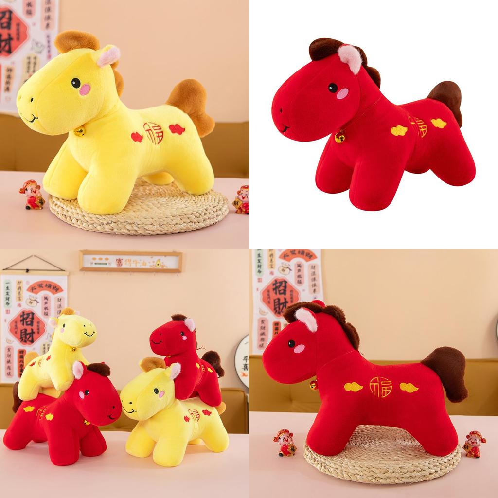 Traditional Red Foxtrot Horse Plush Toy For New Year Celebration And Gift Giving