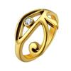CZ Stainless Steel Eye of Horus Ring Black Gold Color Ancient Egyptian Protection Amulet Jewelry Mens Signet Size 7 To 14