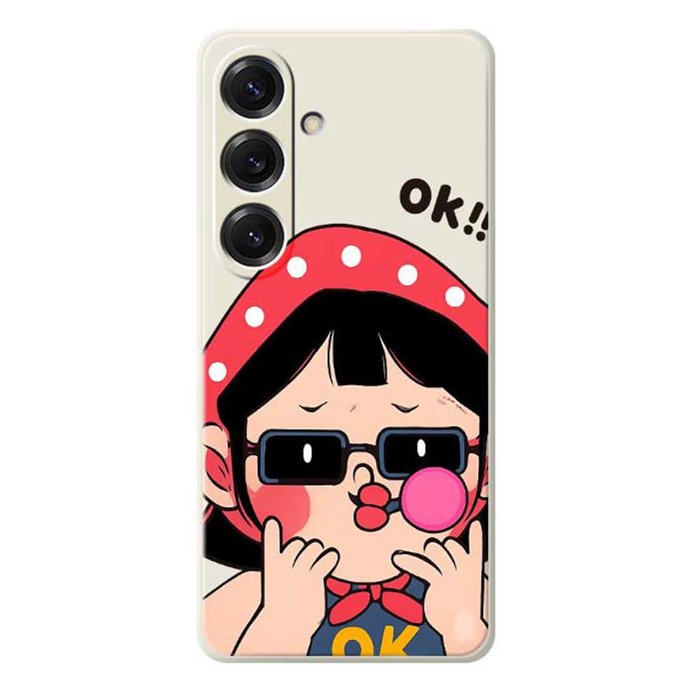 For Samsung Galaxy S25 Case Cute Kid Pattern Printing Straight Edge TPU Phone Back Cover