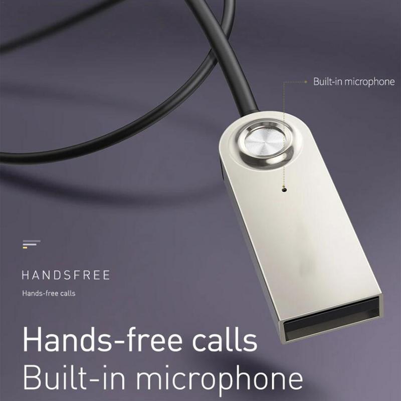 Беспроводной адаптер для автомобиля, металлический беспроводной приемник с интерфейсом 3,5 мм, металлический автомобильный адаптер, громкая связь, микрофон, навигация