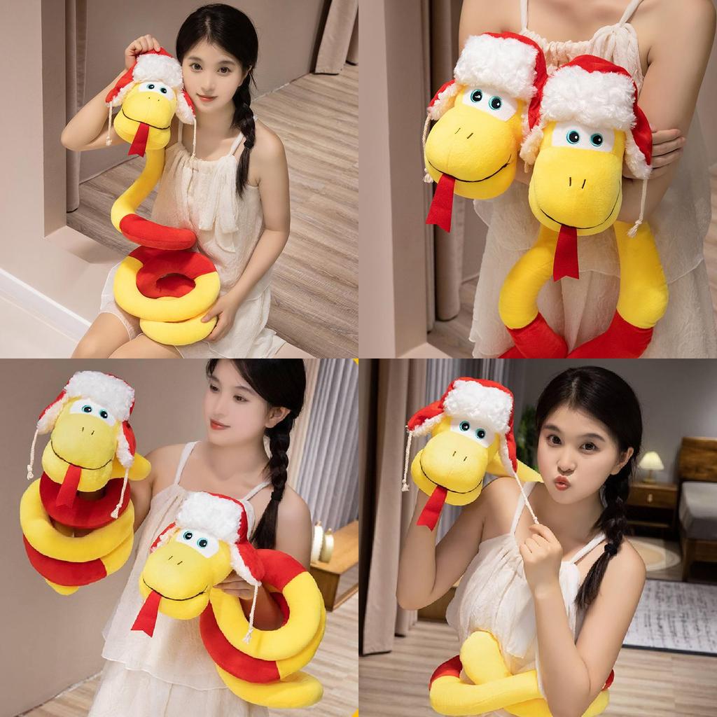 Adorable Plush Snake Toy For 2025 Year Of The Snake Festive Celebration Gift
