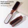 Mane Bristle Hair Brush Foldable Portable Comb With Mirror Pocket Collapsible Travel Massage Hair Styling Tool Salon Gift