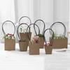 Home Gift Flower Paper Kraft Packing Waterproof Trapezoidal Floral Bag
