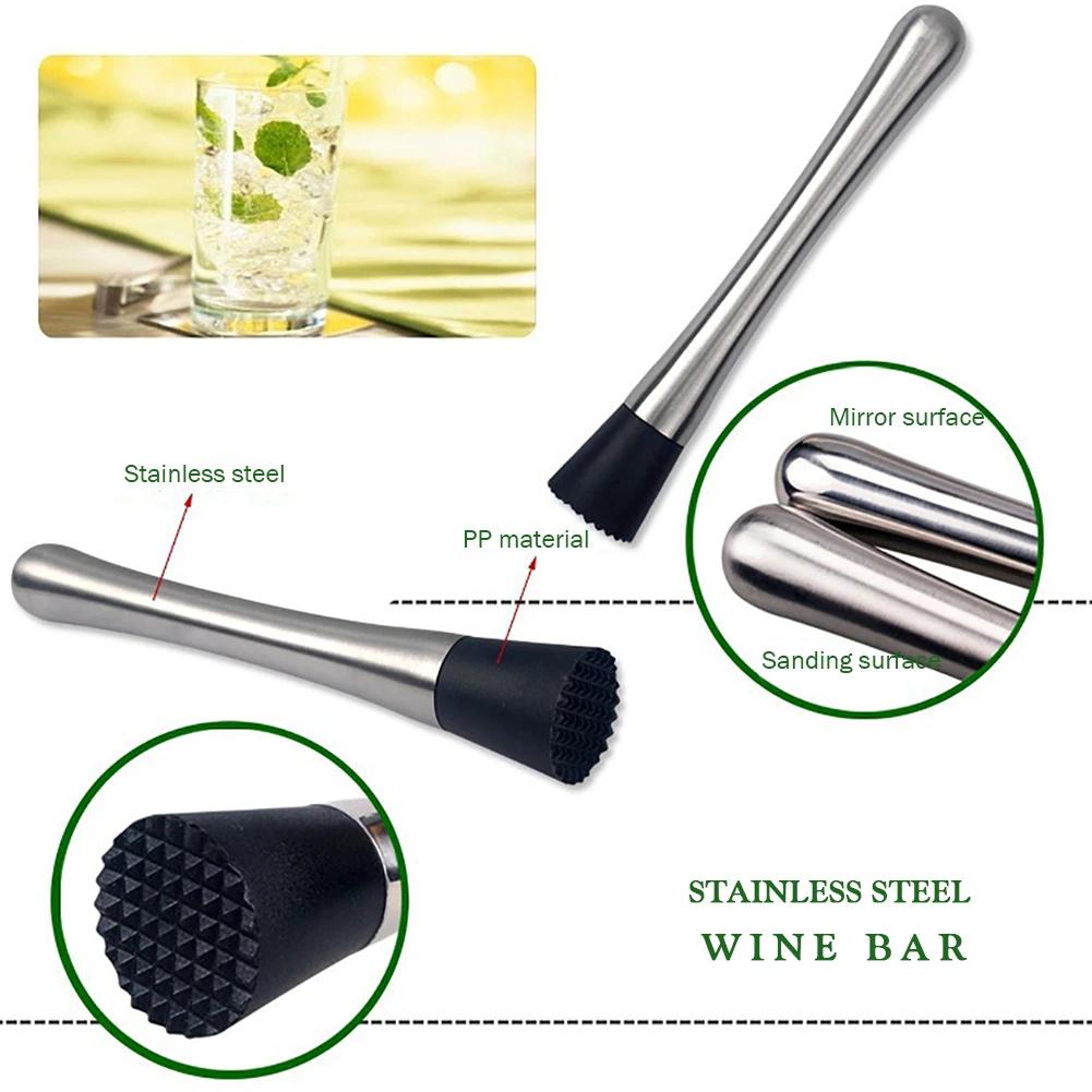 Multifunctional Stainless Steel Crushed Ice Hammer Popsicle Sticks Cocktail Swizzle Stick Fruit Muddle Pestle Barware Bar Tools