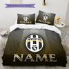 Custom Name Juventus Football Club Pattern Bedding Quilt Set  Home Decoration  Gift (1 * duvet cover + 2 * pillowcase  without core)
