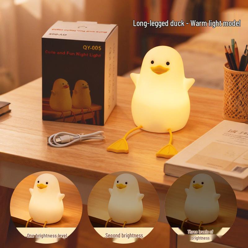 Long-Legged Duck Silicone Night Light - Soft, Bedside Sleep Companion