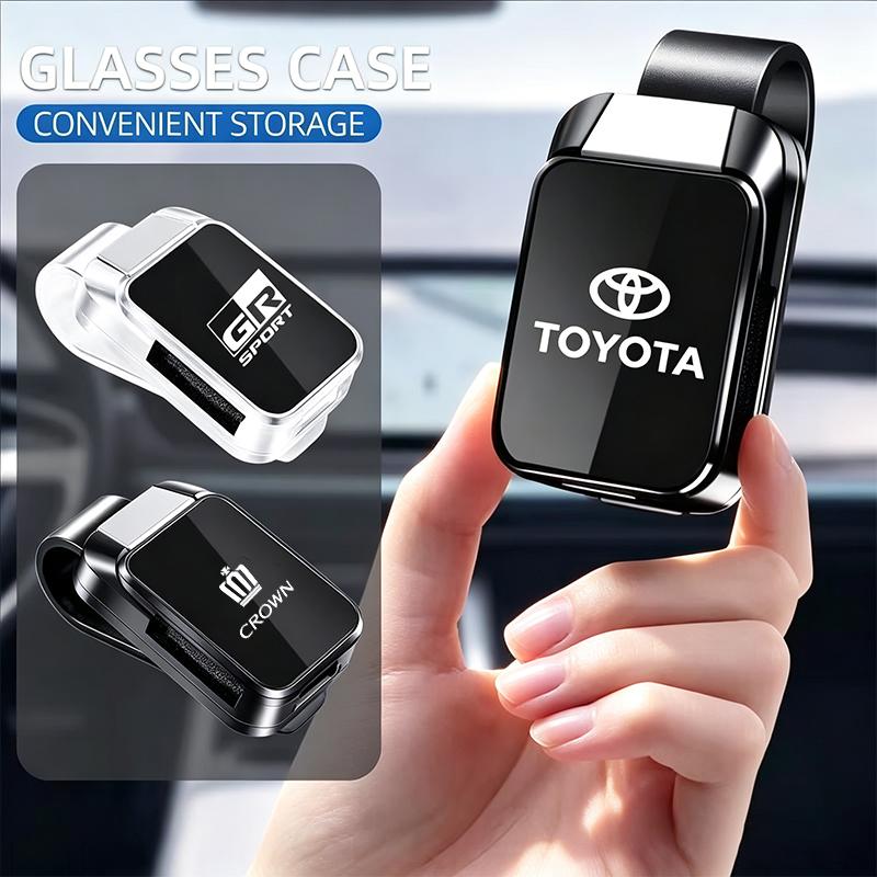 Car Glasses Case Auto Sun Visor Glasses Sunglasses Clip Card Ticket Holder For Toyota Hilux Aygo Yaris Ractis Corolla Sticker