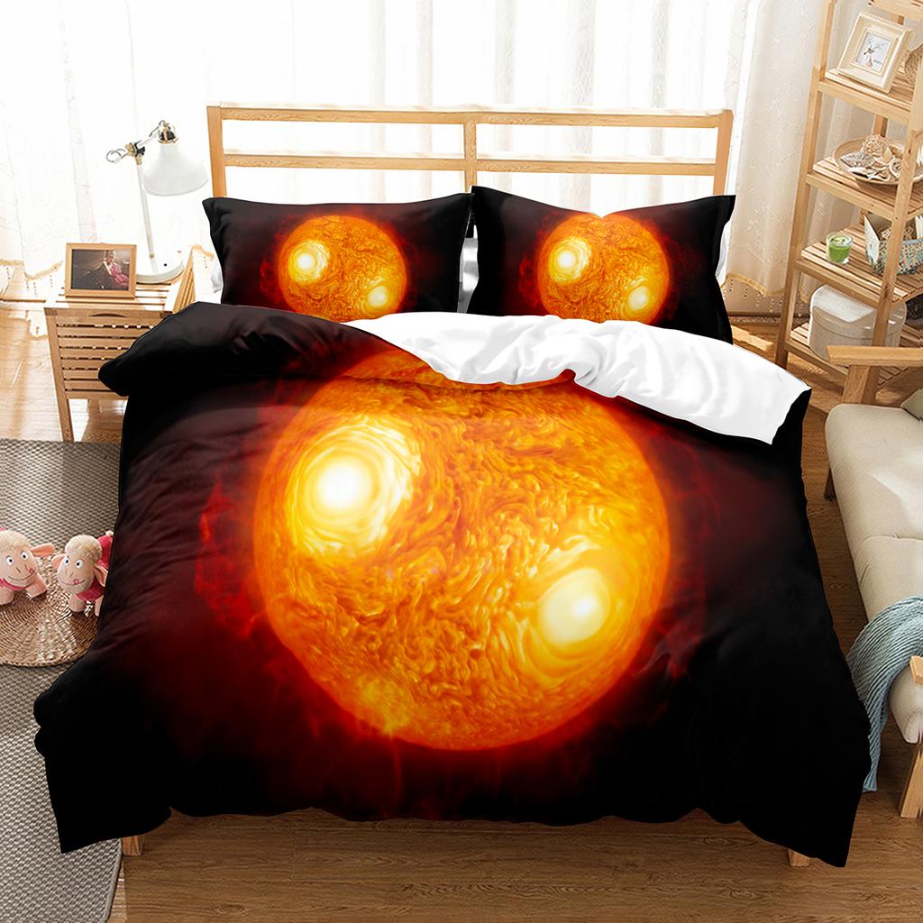 Sun Pattern Duvet Cover Set Double Single Full Size Bohemian Style Bedding Set for Teens Adults Bedroom Decor with Pillowcase