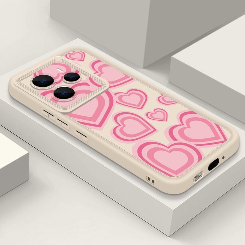 Y2K Retro Gradient Love Hearts Pattern Case For Xiaomi Redmi Note 14 13 Pro 5G 12 11 Funda Xiaomi 14T 13T 11T Pro Shockproof Bumper Silicone Cover