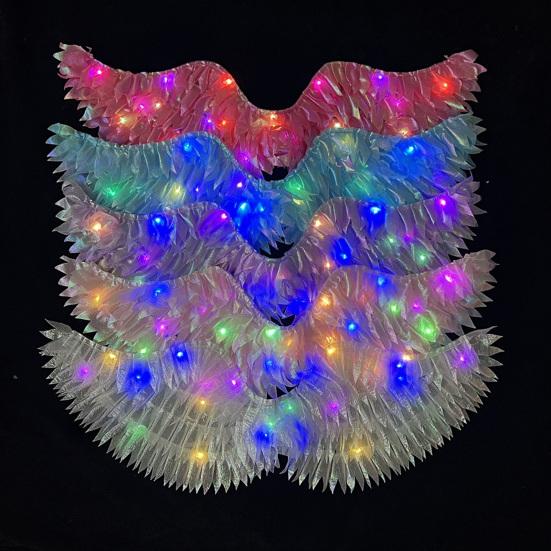 Детские крылья ангела, реквизит для костюма, светящиеся перьевые крылья, легкие крылья феи для косплея, рождественского представления и сценического выступления