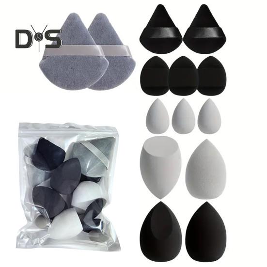 14 шт./компл. набор спонжей для макияжа с пудрой без латекса, растушевка жидкой пудры, нанесение крема, косметический спонж, блендер, женские инструменты для макияжа