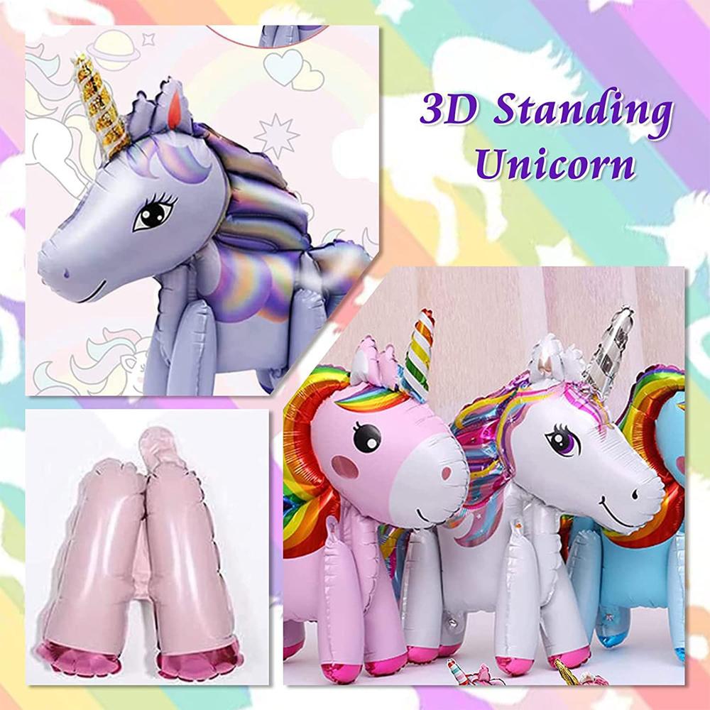 3D Воздушные шары из фольги с единорогом в полный рост для декора дня рождения, 8 шт.