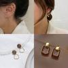 Korean Style Earrings With Classic Metal And Pearl Accents For Women