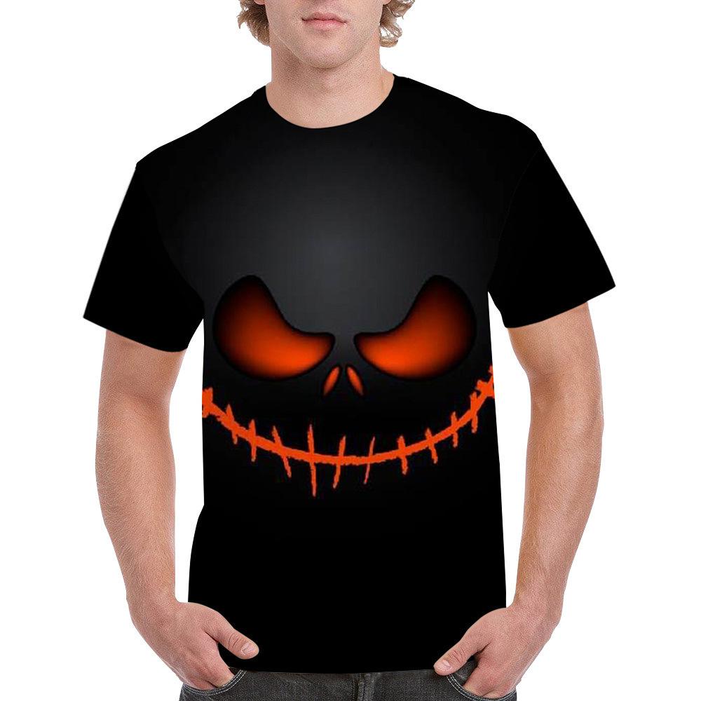 Мужская Хэллоуинская 3D-печатная футболка с круглым вырезом Модная Универсальная Дышащая Трендовая Повседневная