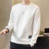 Trendy Korean Spring Autumn Men's 2024 New Spliced Pullover O-Neck Screw Thread Solid Color Loose Casual Long Sleeve Sweatshirts