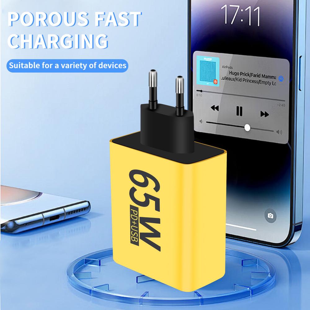 PD Total 65W Quick Charge 3.0 USB 4 порта быстрая зарядка настенное зарядное устройство адаптер для iPhone15 Samsung Xiaomi US/EU Plug