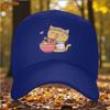 Cute Cat Eating Noodles Trucker Hat Adjustable Snapback Cap Casual Outdoor Anime Style