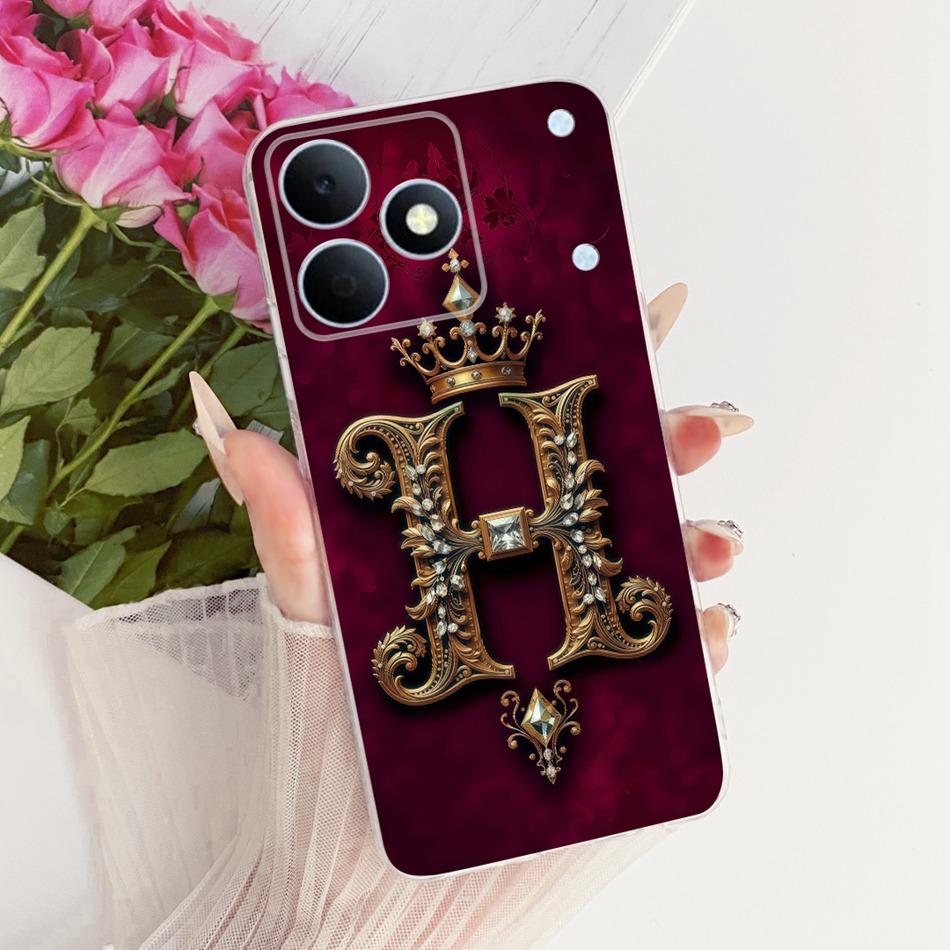 For Realme Note 80 2026 Royal Crown Initial Letter Couple Phone Case For Realme Note80 RMX5388 Soft Silicone TPU Covers Bumpers