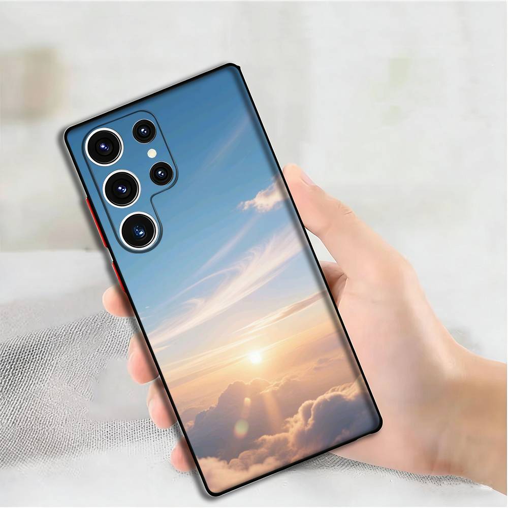 Красивый чехол для телефона с солнцем и облаками для Samsung S24, 25, 23, 22, 21, 20 Plus Ultra 5G Lite Ударопрочный чехол