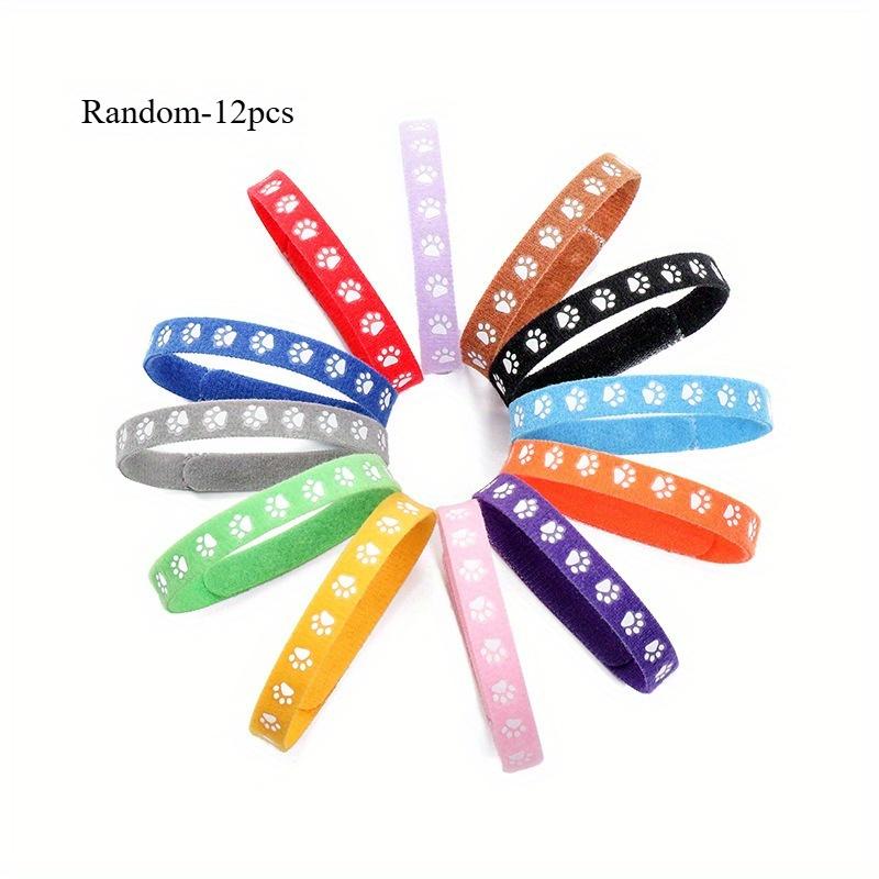 12 шт. Классификационный ошейник для питомца, Идентификационный ошейник с отпечатком лапы для щенка, котенка, Ожерелье для новорожденного щенка, кошки, Молочный ошейник для собаки, Товары для питомцев
