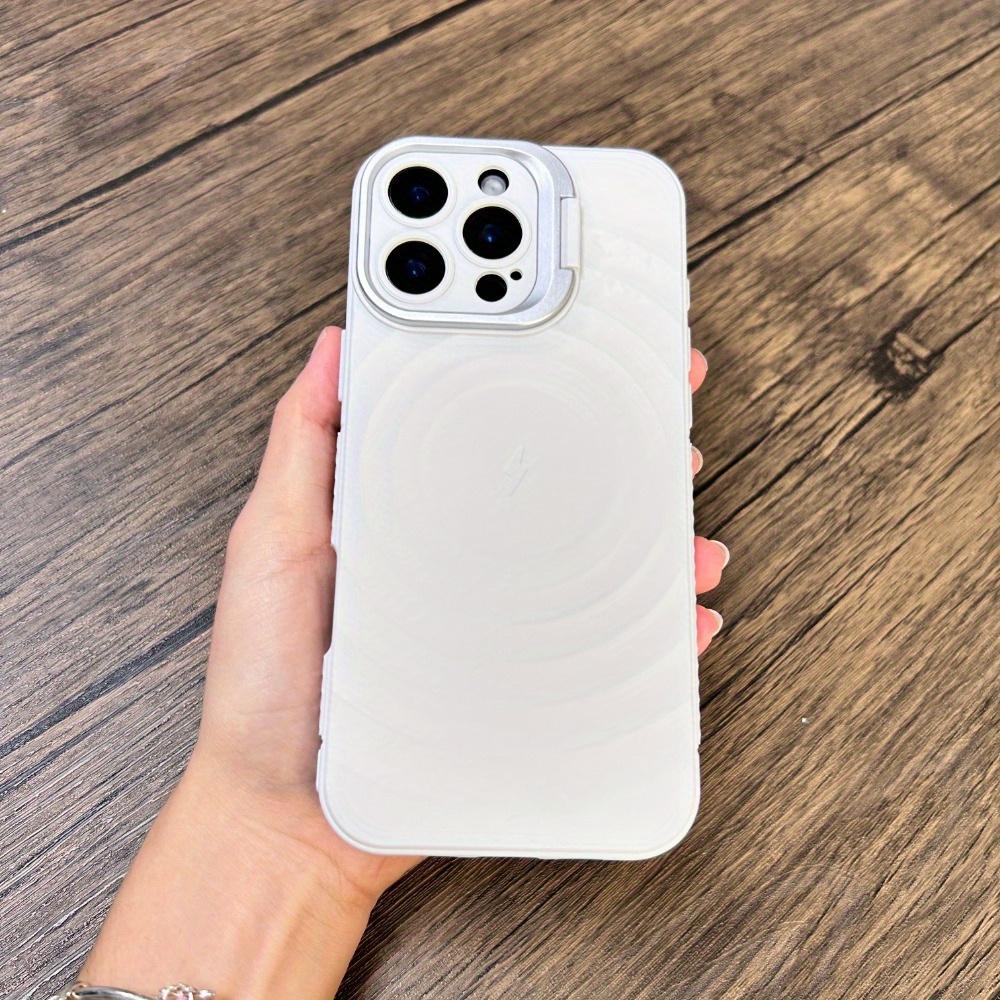 Роскошный магнитный чехол для iPhone 16 15 14 13 Pro Max с камерой, скрытый кронштейн, защитный мягкий чехол