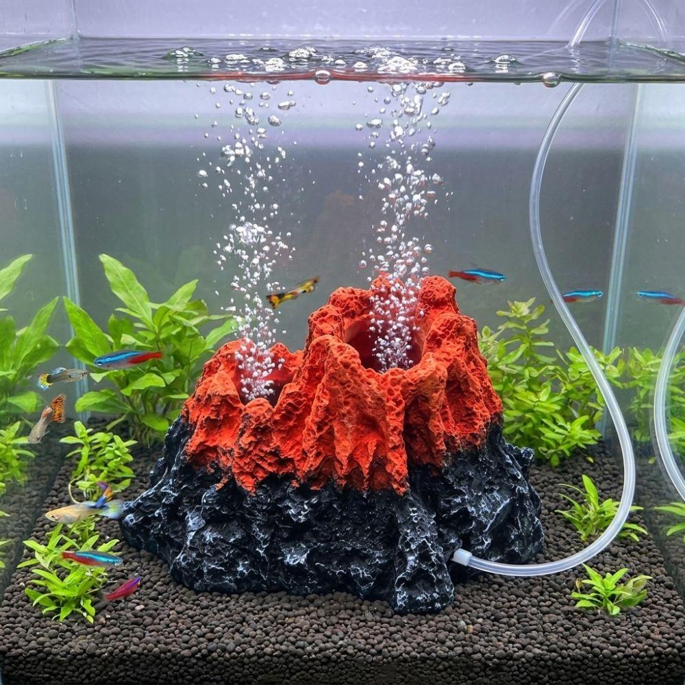 Natural Style Volcano Oxygen Pump Decor Simulated Fish Tank Air Pump Volcano Home Desktop Crafts
